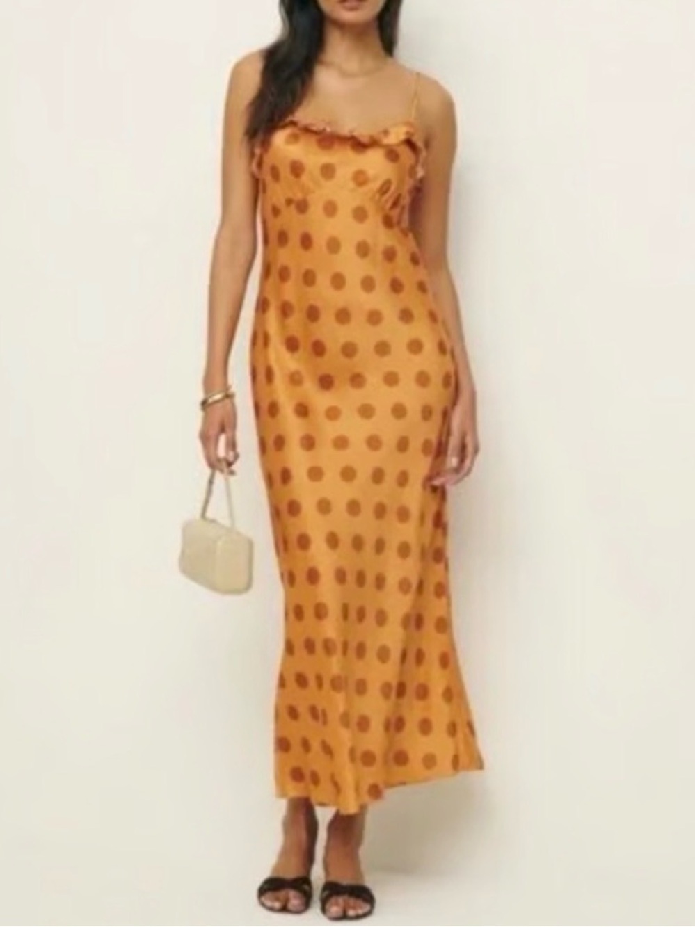 Reformation Aribella Silk Dress
Orange Crush